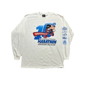 Y2K Walt Disney World Marathon 10th‎ Anniversary Mickey Mouse Long Sleeve L